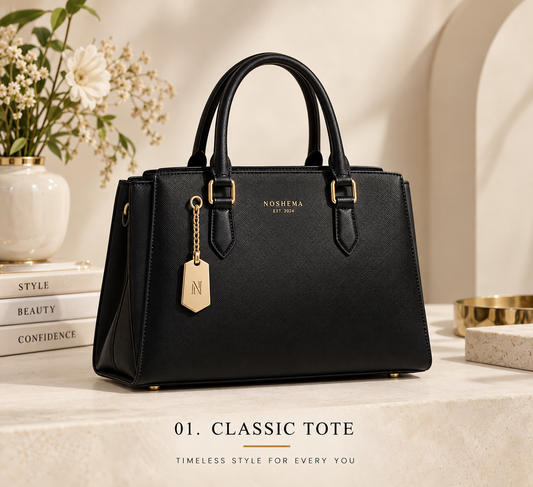 Noshema The Classic Carryall black structured handbag